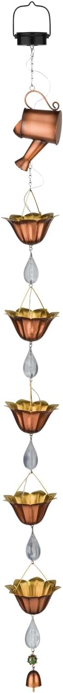 Regal Art & Gift Water Drop Solar Solar Ornament - Hanging Metal Ornament, Weather Resistant Decor for Outdoor Garden - Watering Can