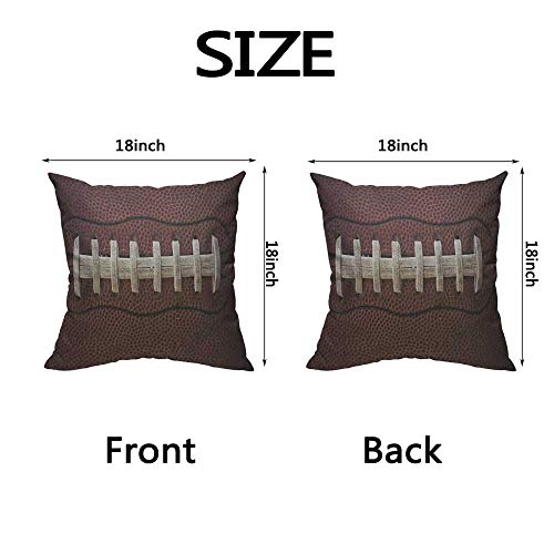 Hosnye American Football Cotton Linen Throw Pillow Case Laces Detail Closeup Ball Pillow Cushion Covers Home Sofa Decorative 18 X 18 Inch #TOP1