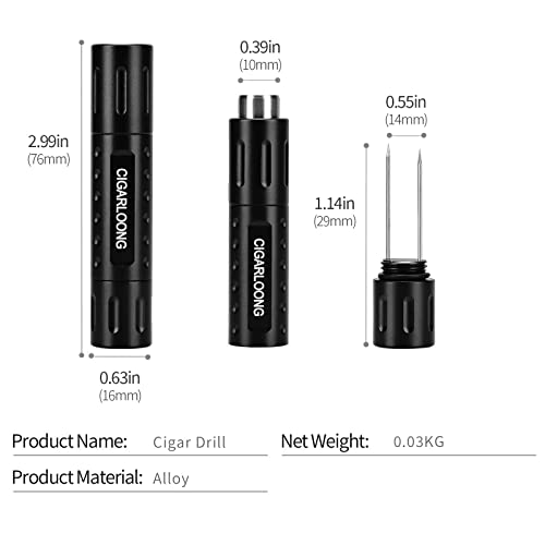 Cigarloong Cigar Punch 2-In-1 Multitool, Retractable Hole Opener Cutter Cigar Accessories(Dark Gray) #TOP4