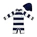 upandfast Maillot de bain pour bébé avec chapeau de soleil UPF 50+ - Pour bébé fille / garçon, rayures, 3-6 mois