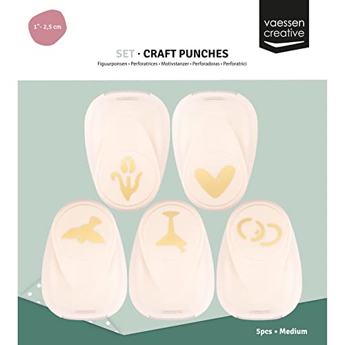 Vaessen Creative Craft Paper Punch, Wedding, 5 Pcs, Various Sizes, Circle Cutter for Crafting and Card Making, Heart, Pigeon - Image 4