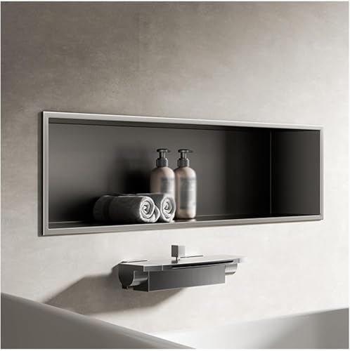 Alcachofa empotrable de acero inoxidable con luz LED, impermeable, para armarios y estantes, color gris, 720 x 280 x 125 mm, diseño moderno