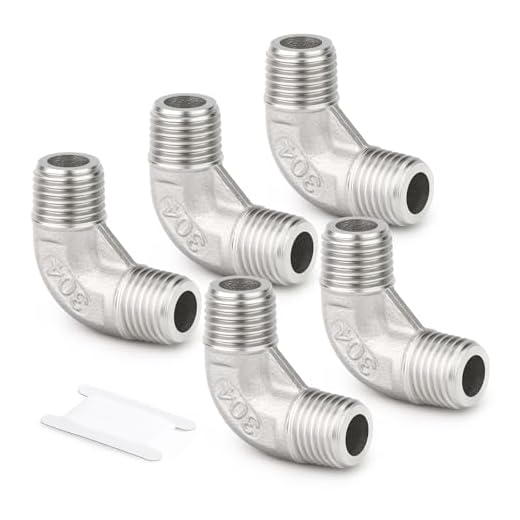 TAISHER 2PCS 304 Stainless Steel 90 Degree elbow,1/4" NPT Male × 1/4" NPT Male Thread Pipe Fitting