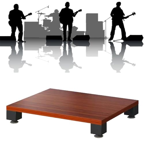Meuble de Rangement HiFi en Teck à Niveaux Modulables pour Tourne-Disque et Vinyles