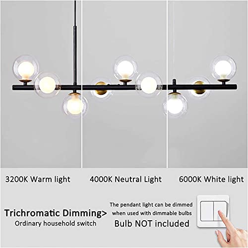 Lámpara de araña elegante con forma de globo de cristal y diseño moderno 4