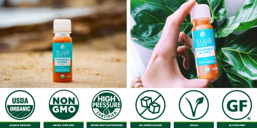 Suja Organic Vitamin D Shot With Zinc (20 Pack) Ginger And Turmeric | Immunity Boost & Support | Functional Shots | Cold-Pressed Juice With Live Probiotics | Plant-Based & Gluten-Free #TOP1