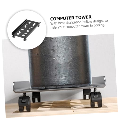 Soporte de metal de gran capacidad para CPU y torre de computadora con ruedas estables 8