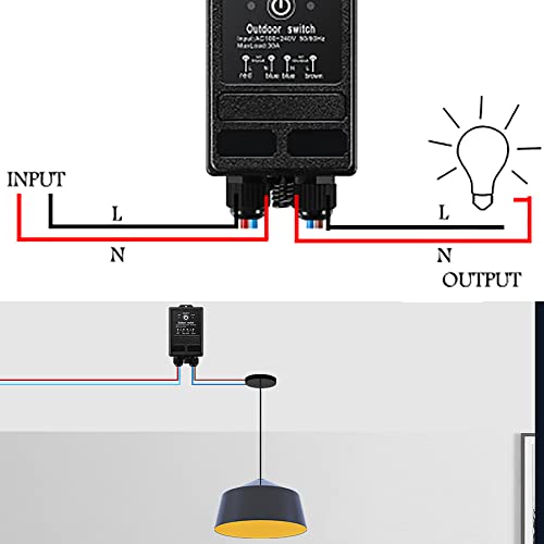 Interrupteur sans fil 230V 30A avec télécommande longue portée pour pompe et lampe