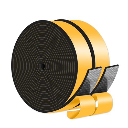 Weather Strip,Foam Weather Stripping,Strong Adhesive, Lightproof, Soundproof Foam,Weather Seal Strip for Door Frame,Window Frame,Sliding Door (Black,25mm x 3mm x 10M)