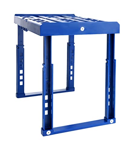 Image of Adjustable Locker Shelf Strong ABS Plastic - Width Adjusts from 8 inch-12.5 inch & Height Adjusts from 10 inch-14 inch - Patented Design - Beware of imatations - (Blue)