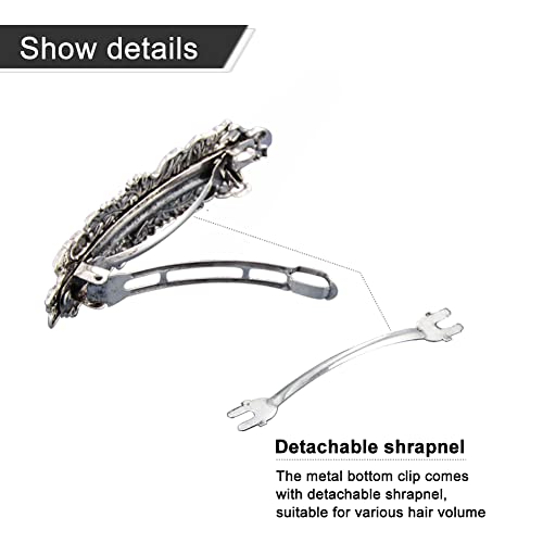 Dreamtimes Oak Leaf Hair Clip Large Hand Crafted Metal Barrette French Hair Clip Vintage Viking Celtic Knot Protection Hair Clip Barrettes Gift For Women Girl Viking Hair Accessories #TOP3