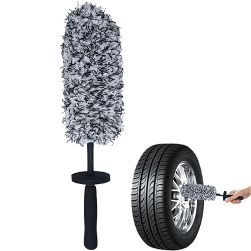 Cepillos de llanta para Limpiar Ruedas, Cepillo de Rueda de cerdas largas para Limpieza de neumáticos, Cepillo de Detalles de Ruedas, Cepillo de Rueda de Lavado de Coche, Cepillo de llanta para