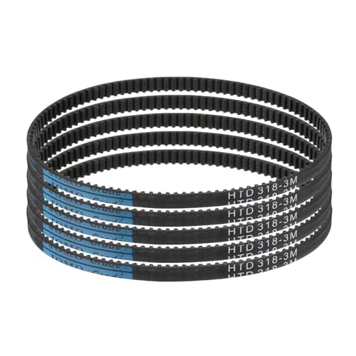 5pcs HTD-3M Rubber Timing Belt 106 Teeth, 318mm Pitch Length x 6mm Width x 2.4mm Height, Closed Loop Pulley Timing Belt