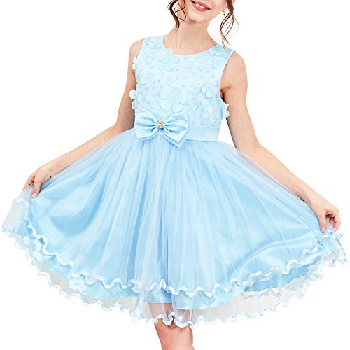 Image of Sunny Fashion Girls Dress Shinning Sequins Beige Tulle Layers Wedding Pageant