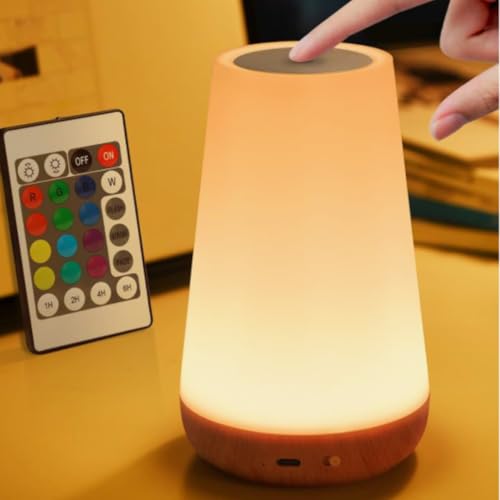 Luminária de Mesa Portátil Abajur Adequada Para Quarto Sala Touch Sem Fio USB Iluminação Com Mudança