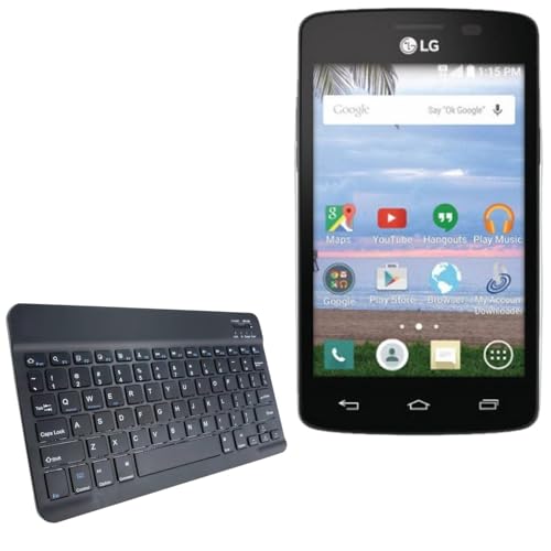 BoxWave Keyboard Compatible with LG Sunrise - SlimKeys Bluetooth Keyboard, Portable Thin with Chiclet-Style Keys - Jet Black