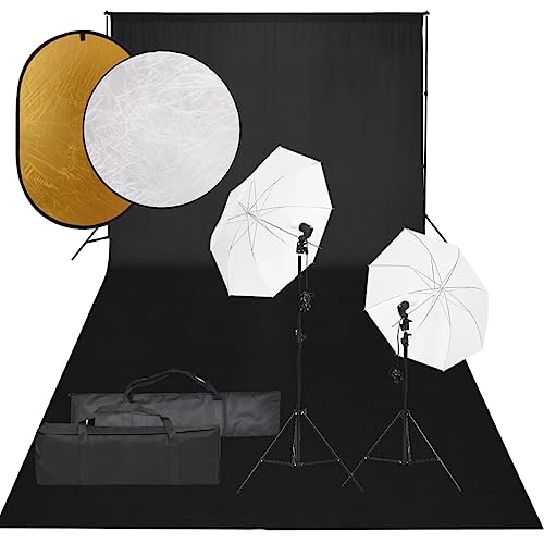 vidaXL Fotostudio-Set mit Beleuchtung, Hintergrund und Reflektor, Studio-Kit, Tageslicht-Lampe, Studio-Beleuchtung-Set, Studio-Licht, Fotografie-Licht