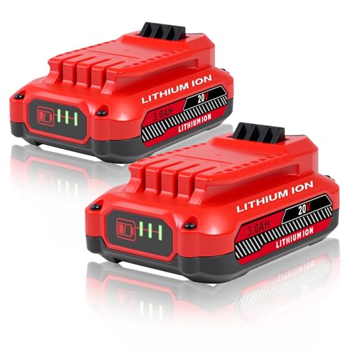 Upgrade 2-Pack 3.0Ah Batteries Replacement for Craftsman 20V Battery Compatible with Craftsman CMCB205 CMCB204 CMCB206 CMCB202 CMCB201 20V Cordless Power Tool 