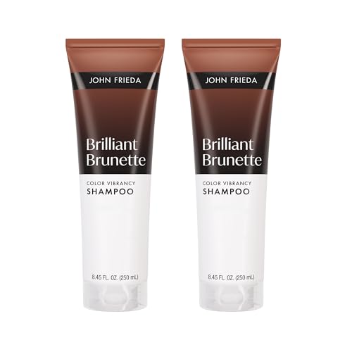 John Frieda Brilliant Brunette Color Vibrancy Shampoo, Brunette Shampoo, 8.45 Fl Oz, Pack of 2