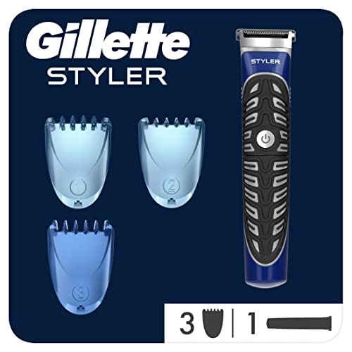 Gillette 4in1 Präzisions-Styler mit Barttrimmer + Rasierer + Rasierklinge + 3 Kammaufsätze Geschenk Männer