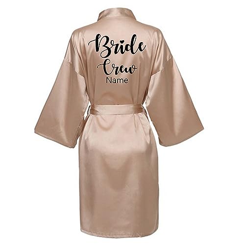 JPHCHSC Personalizado Kimono Bata Satin para Mujer Albornoces Batas Novia Pijamas de Boda Dama de Honor Suave Sexy 83