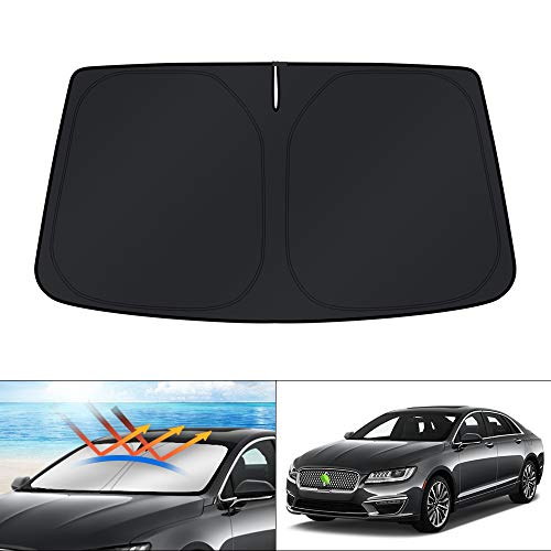 Image of KUST Windshield Sun Shade for 2013-2020 Lincoln MKZ Accessories Sunshade Foldable Sun Visor Protector Blocks UV Rays Keep Your Car Cooler