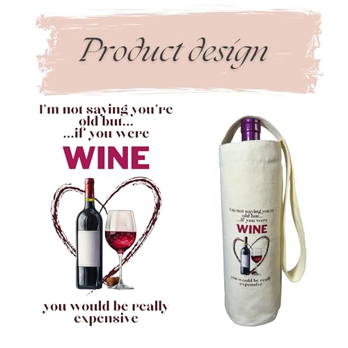 Bolsa de vino de lona con asa de yute, perfecta para cenas memorables y reuniones alegres 2