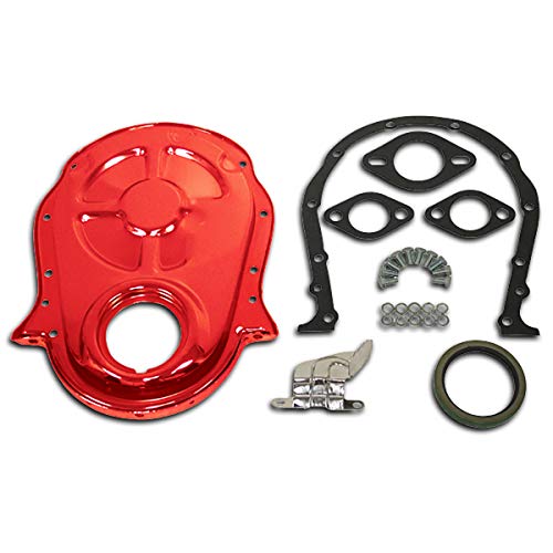 Cobra-Tek Cobra-Tek For 66-90 Chevy BB 396 402 427 45 Timing Chain Cover Set W/Timing Tab Orange