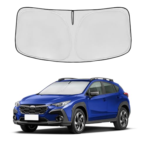 Windshield Sun Shade for Subaru Crosstrek 2018-2025 Double Layer 240T Front Window Shade Custom Fit Crosstrek Sun Visor Foldable Shade Blocks UV Rays Summer Must Have Car Accessories
