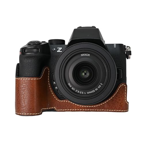 VOVMOEYA �ی�J�����P�[�X Nikon Z50 II �~���[���X�J�����p Nikon Z50II�p �n�[�t�P�[�X �\�t�g�}�C�N���t�@�C�o�[�C���i�[�t�� Nikon Z50 II�J�����J�o�[�@�\ 1/4�C���`-20�� ���g�� PU, ���g���BCF