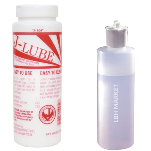LBH MARKET J-Lube Veterinary OB Lubricant Powder Bundle 10 oz Water-Mix Concentrate with 8 oz Dispensing Bottle