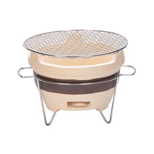 Przenośny grill na węgiel drzewny - japoński piec garncarski, wentylowany, okrągły grill gliniany, na zewnątrz, kemping, ogród, grill, piesze wycieczki, łatwy do przenoszenia
