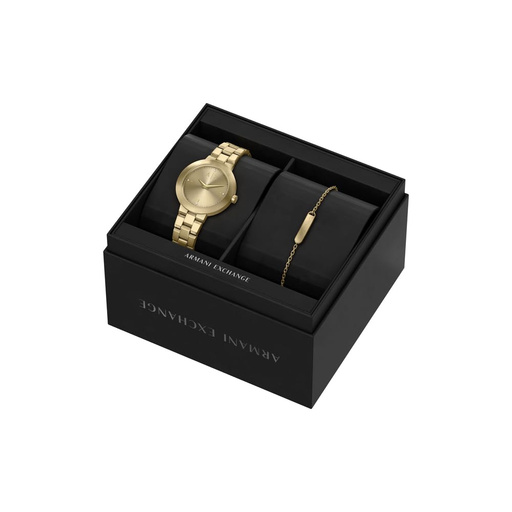 Armani Exchange Reloj para Mujer, Movimiento de Cuarzo de Dos Agujas y Caja de 36 mm con Correa de Acero Inoxidable o Cuero