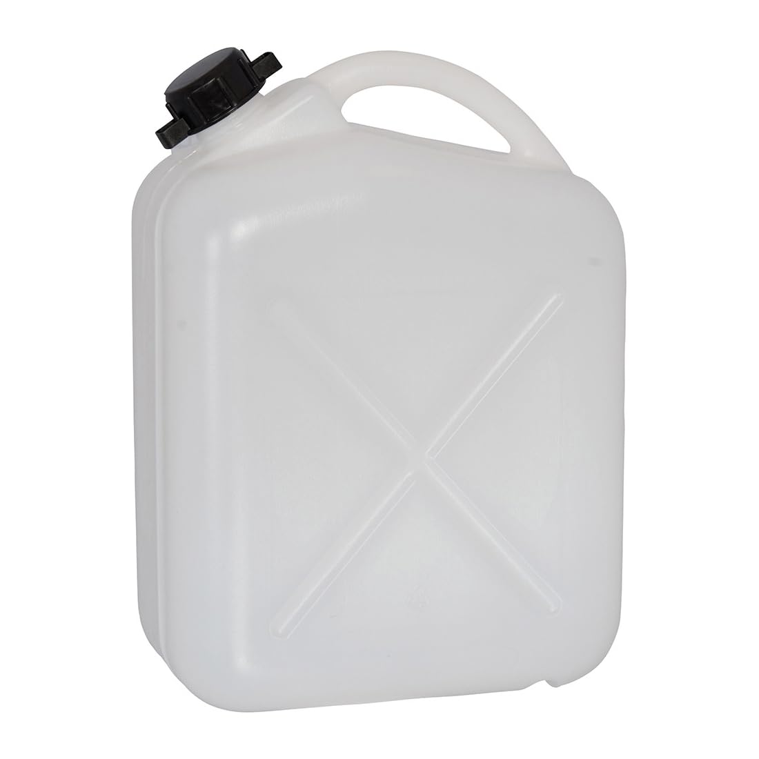 Wasserkanister aus Kunststoff, weiß, 10 Liter, mit Deckel, optionaler Hahn