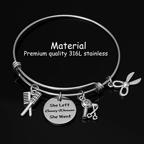 Hair Stylist Bracelet Hairdresser Gift Funny Hairstylist Bangle Hair Dresser Jewelry Beautician Gifts for Women Cosmetology Graduation Gift Her Gifts for Hairdresser2