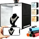 BENOISON Light Box Photography 40cm (16"x16") Portable Shooting Tent with 120 LEDs & 6 Backdrops for Jewelry Watches Cosmetics Food Photography