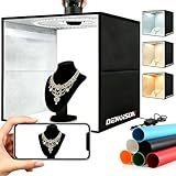 BENOISON Fotobox 40x40 cm - Lichtkasten Fotografie Faltbare Photobox Fotostudio mit 120 LEDs und 6 Hintergründen für Schmuck- und Kleinproduktfotografie