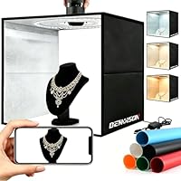 BENOISON Fotobox 40cm Lichtkasten Fotografie Faltbare Photobox Fotostudio mit 120 LEDs und 6 Hintergründen für Schmuck- und Kleinproduktfotografie