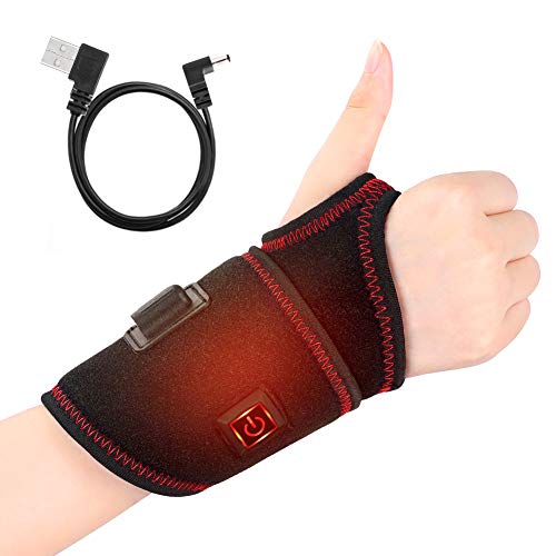 Heat Wrist Wrap, Electric Heating Wrist Brace, 3 Temperature Levels with One Button