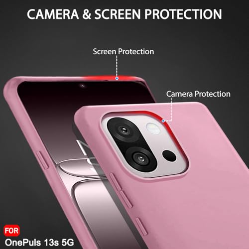 Image of TheGiftKart Liquid Silicone Back Cover Case for OnePlus 13s 5G | Soft Micro-Fibre Lining Inside | Camera & Screen Protection | Shockproof Back Cover Case for OnePlus 13s 5G (Silicone, Pink)