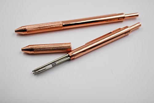 Jason Yuen 2Pcs Pack 4 In 1 Multi-Function Pen 4 Colors Pen With 0.5Mm Mechanical Pencil And Black/Red/Blue Ballpoint Pen In Gift Package (2Pcs Pack, Rose Gold) #TOP3