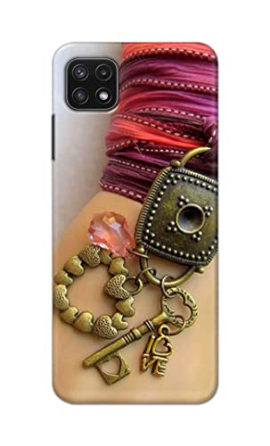 Image of Girl Hand with Keychain Hard Back Case Cover for Samsung Galaxy A22 5G, A22s 5G Back Cover -(J5) VNS2228