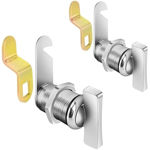 Sartatue Cam Lock Thumb Operated Offset, 1-1/8” Cabinet Locks 2PCS RV Compartment Lock, RV Storage Locks Replacements Keyless Non-Locking Fits on Camper, Vehicles, Files Drawers (1-1/8 Inch 2Pcs) Cover