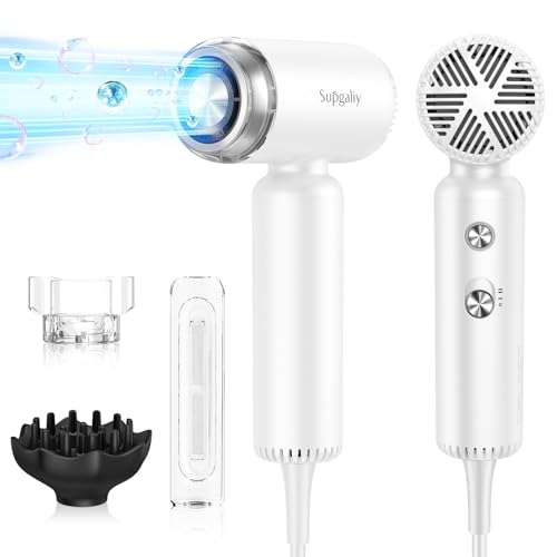 Secador Pelo, Secador Pelo Ionico, Mini Secador Pelo Profesional, Secador Pelo Pequeño Con Difusor, Secador De Pelo De Alta Velocidad Con Motor Sin Cepillo De 110000 RPM Con 3 Accesorios