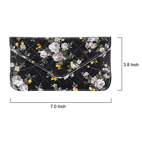 Image of XEYOU Women's Card Wallet Envelope Style Credit Card Holder Cute Cash Wallet for Ladies, Small Flower, Large