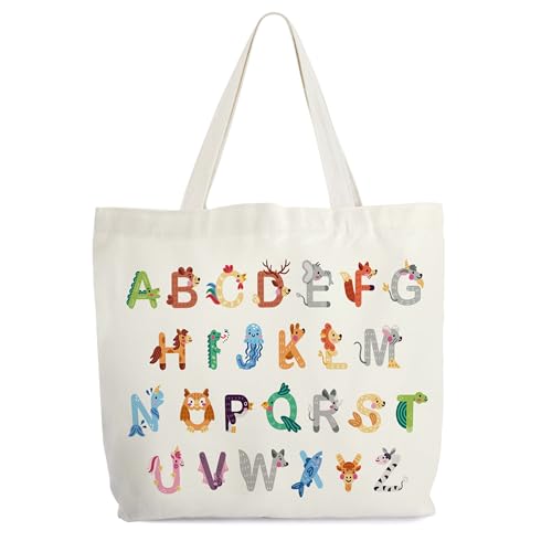 Animals Alphabets Canvas Tote