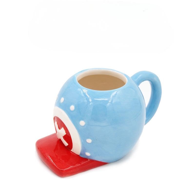 FIYSON One Piece Taza, Anime Luffy Sombrero de Paja Tazas de Café, Taza de Té de Cerámica Hecho a Mano de Dibujos Animados Anime Milk Mug Cup, Regalo para Navidad, Cumpleaños, Aniversario, Ventilador