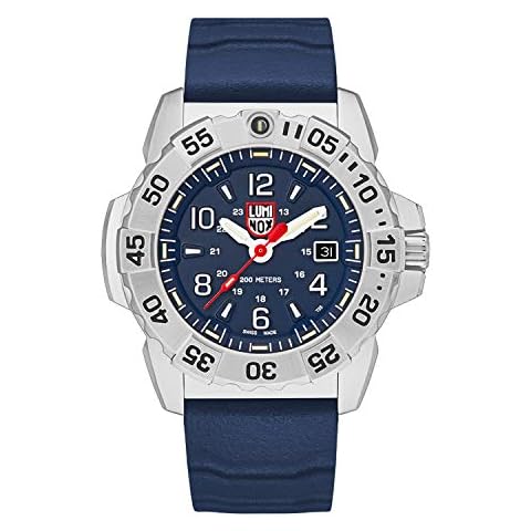 Luminox - Navy Seal Steel XS.3253 - Mens Watch 45mm - Military Dive Watch in Blue/Silver Date Function - 200m Water Resistant - Sapphire Glass - Mens Watches - Made in Switzerland Cover