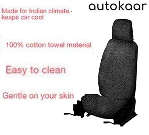 Image of autokaar Cotton Fabric Heavy Black Towel SEAT Cover for TATA Nano