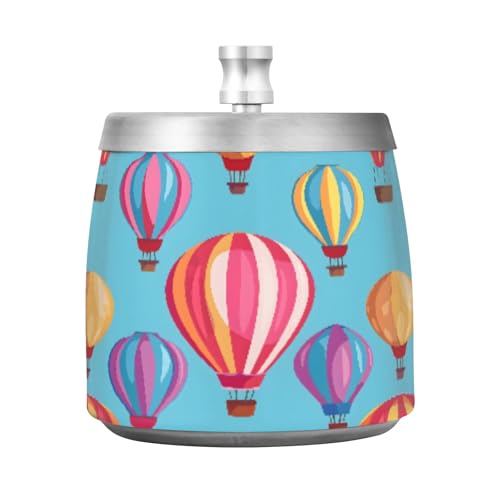 Posacenere a mongolfiera con coperchio, in acciaio inox, senza fumo, inodore, antivento, per patio, casa, ufficio, tavolo all'aperto